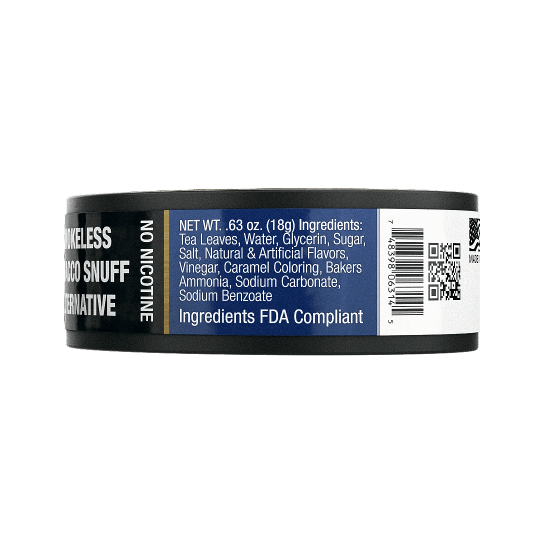 Mint pouches tobacco free alternative product packaging with label 