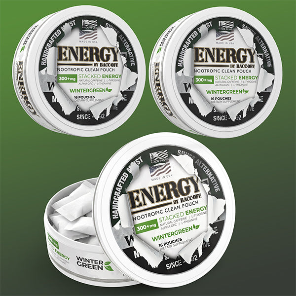 BaccOff Energy - Nootropic Wintergreen Pouches