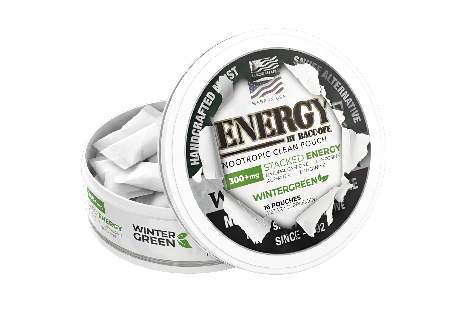 BaccOff Energy - Nootropic Wintergreen Pouches
