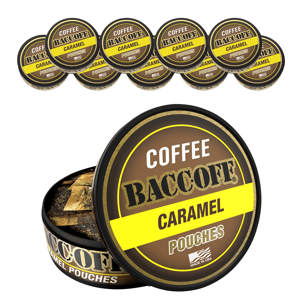 Coffee Baccoff Caramel pouches packaging with multiple pouches 