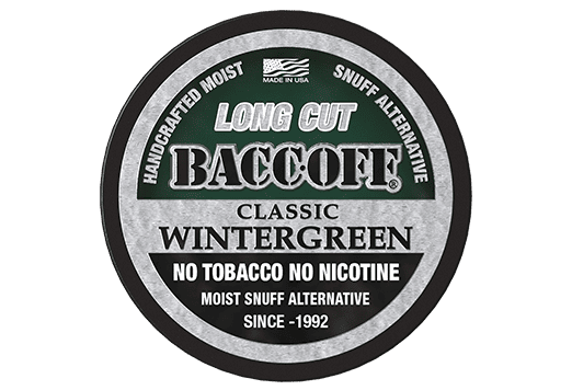 Bacoff Classic Wintergreen Long Cut tobacco no nicotine.