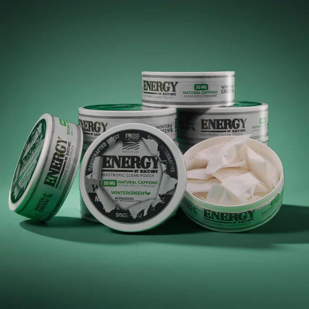 BaccOff Energy- Nootropioc Wintergreen Pouches – DipStop