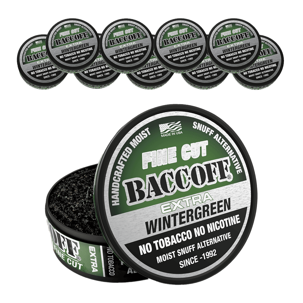 Baccoff Extra Wintergreen snuff container with multiple containers 