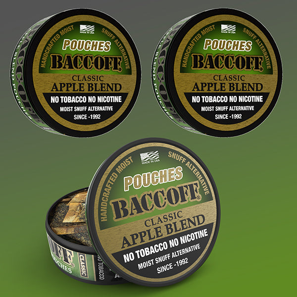 BaccOff Apple Pouches: Apple Flavored Tobacco Less Dip Pouches