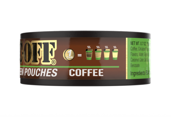 A labeled tin of Wintergreen Coffee Pouches.